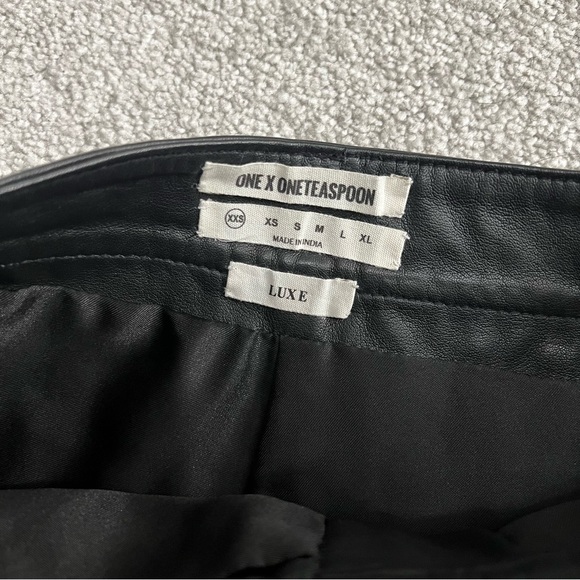 One Teaspoon Diamond Reflections Studded Black Leather Shorts - Picture 4 of 6